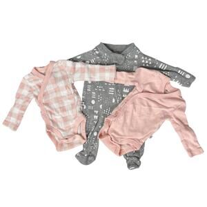 Honest Preemie Baby LOT Bodysuit Sleepers Set of 3